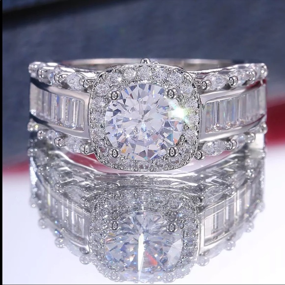 New Gorgeous 925 Silver Wedding Diamond Ring - Picture 4 of 6